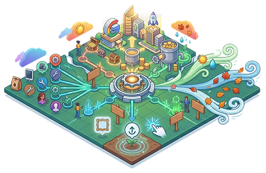 Field Brand harvest and evolve illustration